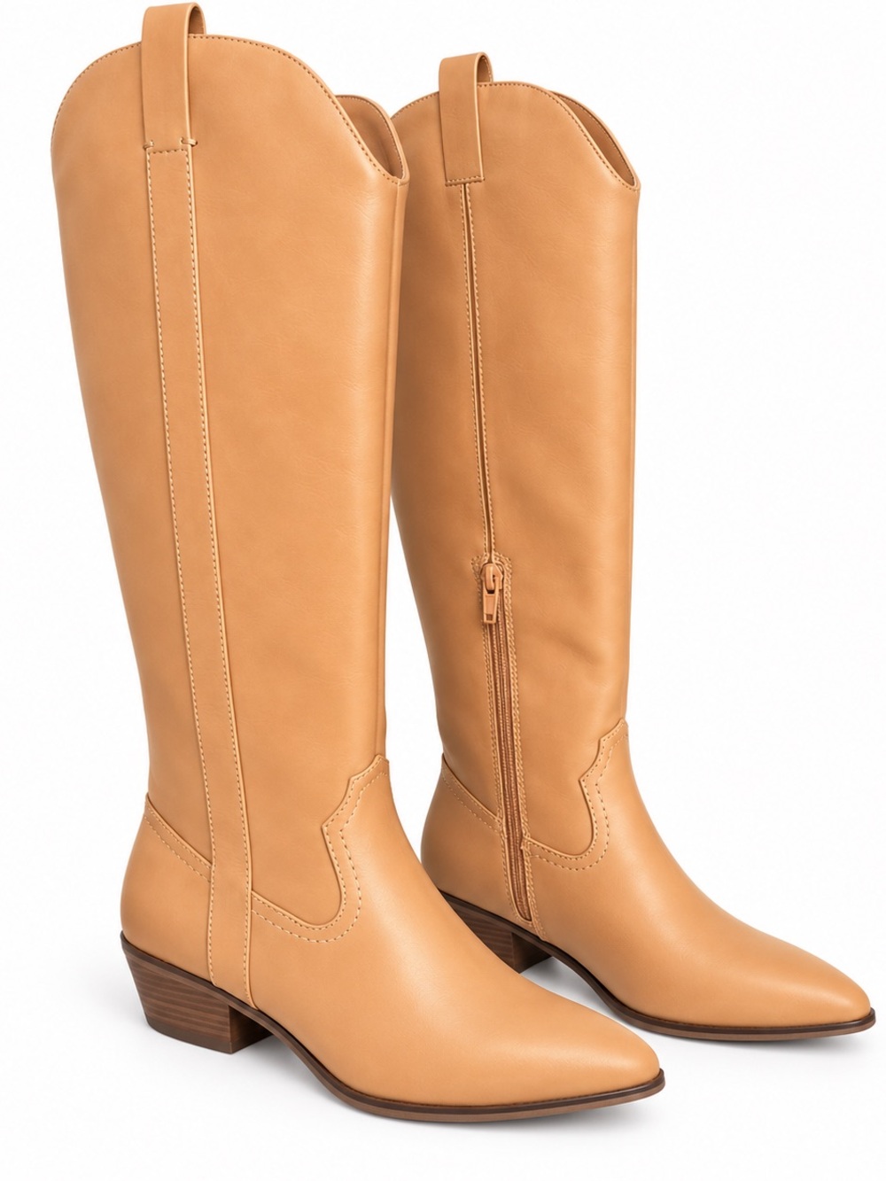 NWT Tan Knee High Western Cowboy Boots Size 9.5